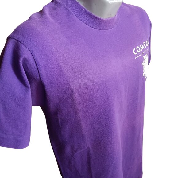Vintage T-Shirt Medium Single Stitch COMEGA Connecticut Gathering Purple USA - Picture 6 of 6
